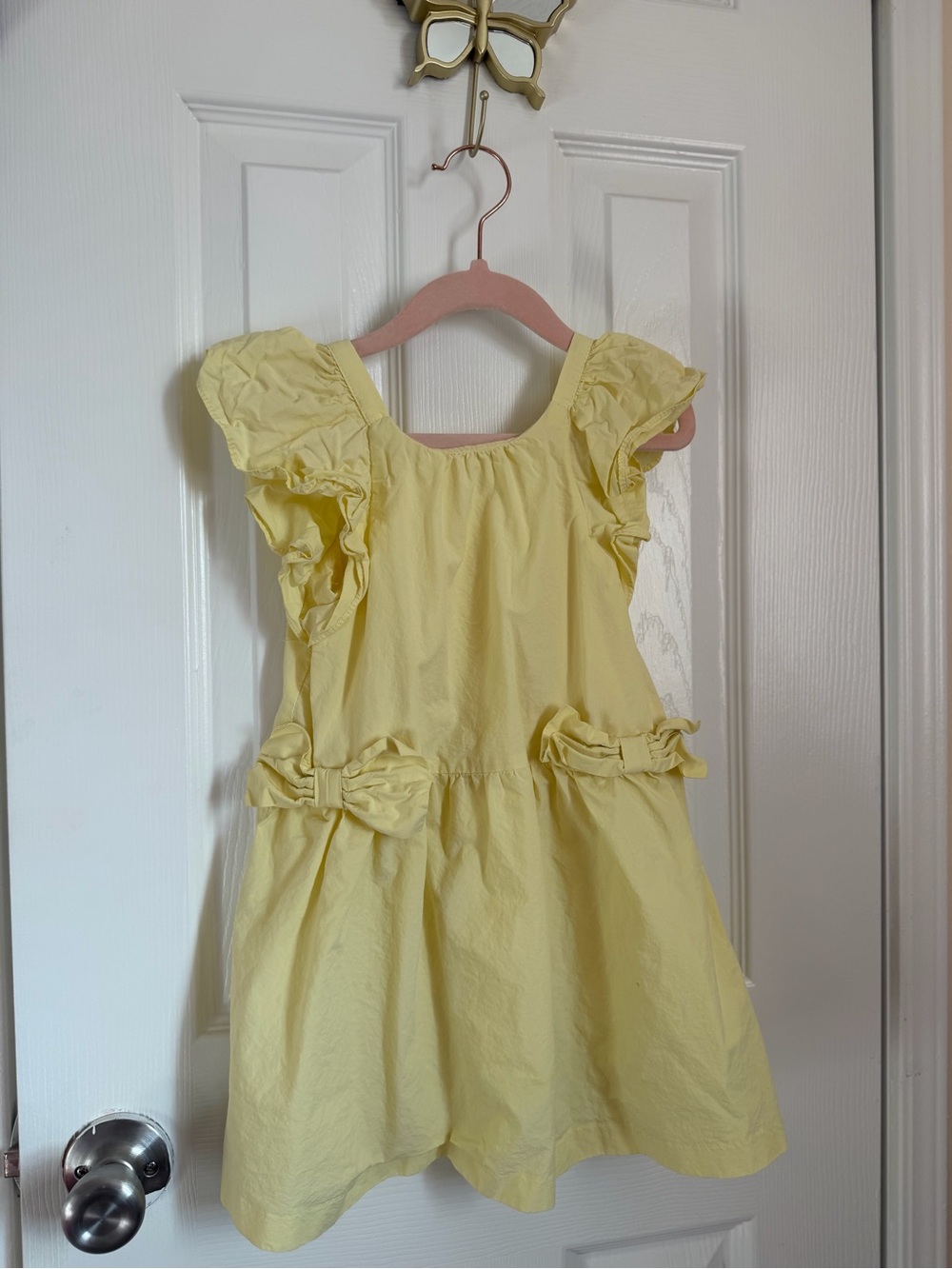 Zara Light Yellow Ruffle Bow Party Dress
